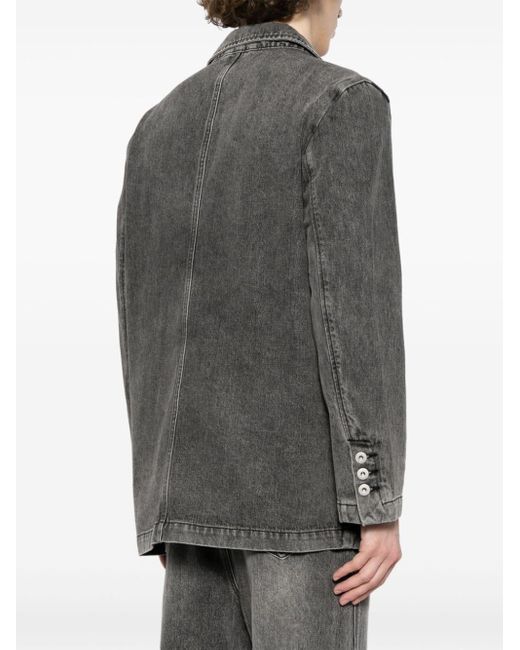Feng Chen Wang Gray Inside Out Patchwork-Jeansjacke