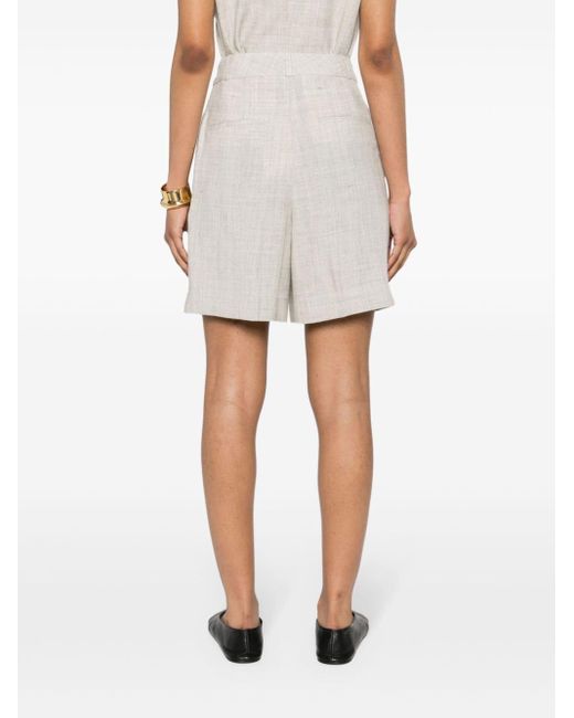 Rohe White Pleat-detail Tailored Shorts