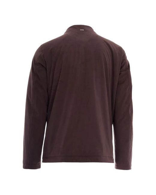 Herno Brown High-Neck Zip-Up Jacket for men