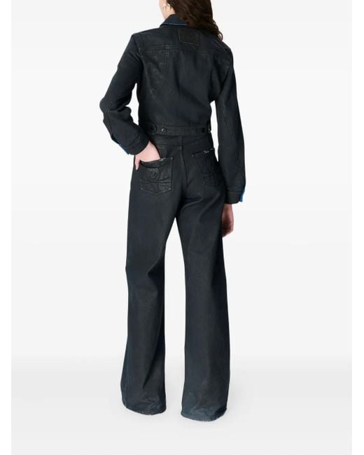 MARINE SERRE Black Moon Waxed Jeans