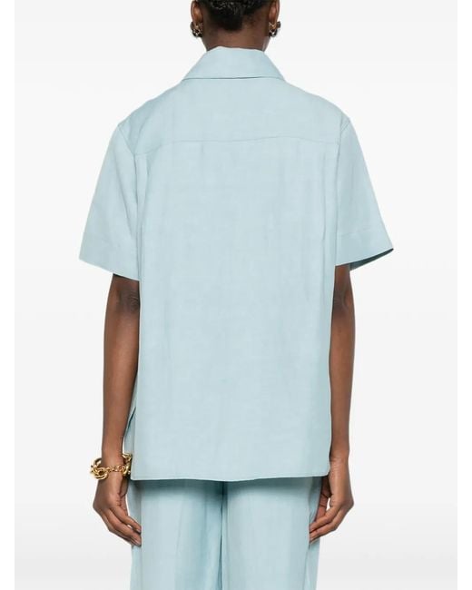 Joseph Blue Button-Detail Shirt