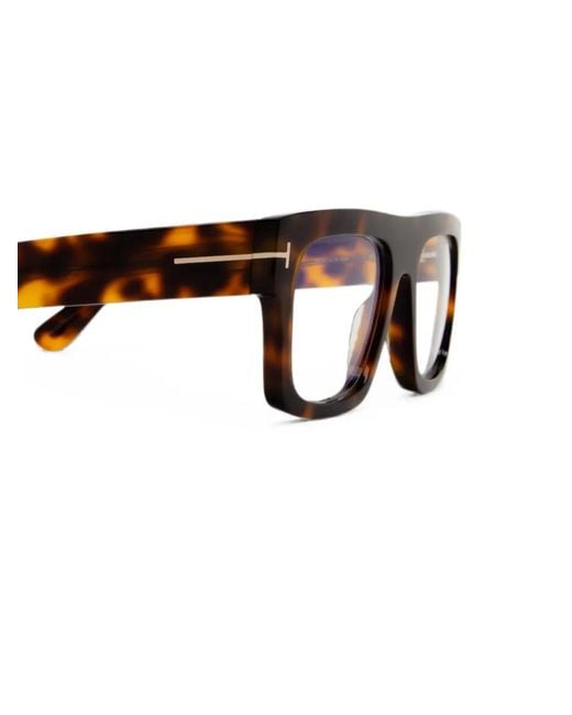 Tom Ford Brown Tortoiseshell-Effect Geometric-Frame Glasses