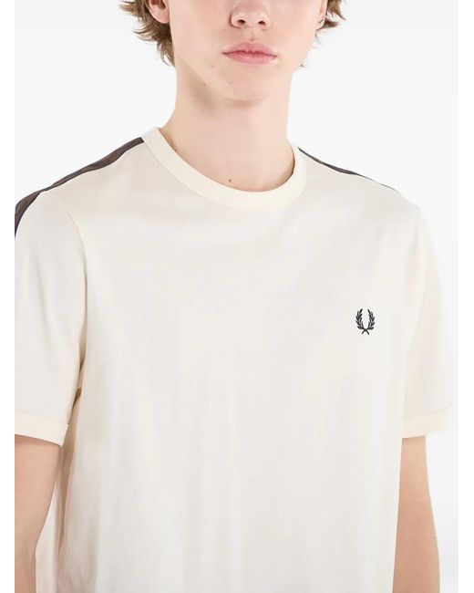Fred Perry White Tape Ringer T-Shirt for men