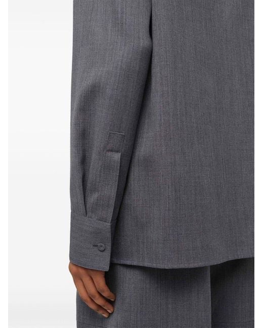 Jil Sander Gray Long-sleeve Wool Shirt for men