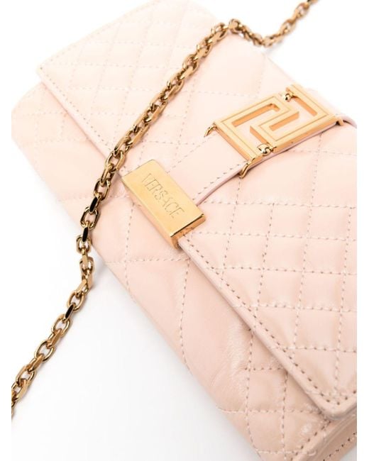Versace Pink Greca Goddess Matelassé Clutch Bag