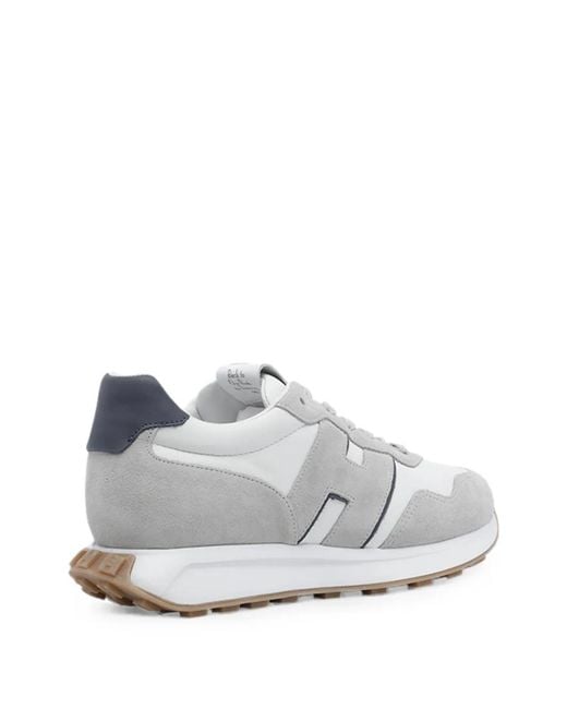 Hogan White H601 Logo-Patch Leather Sneakers for men