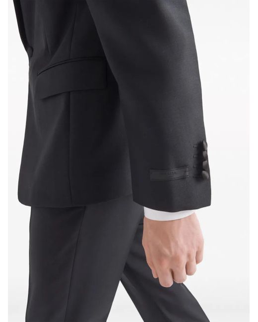 Prada Black Single-Breasted Wool And Mohair Tuxedo for men