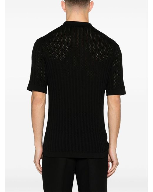 Tagliatore Black Jesse Knitted Cotton Shirt for men