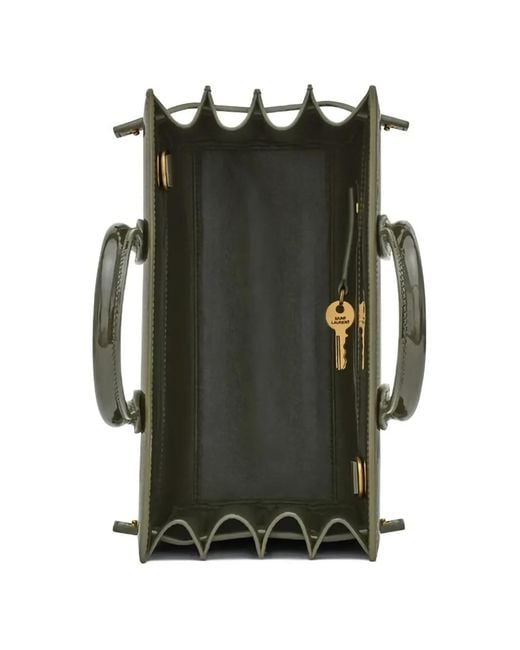 Saint Laurent Green Mini Sac De Jour Padlock-Tag Tote Bag