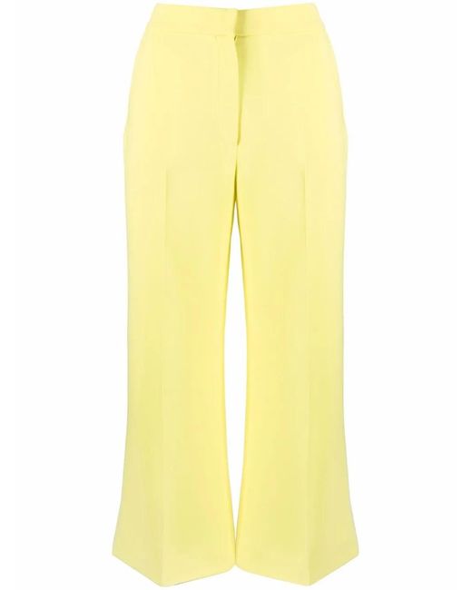 Emilio Pucci Yellow Pressed-Crease Flared Trousers