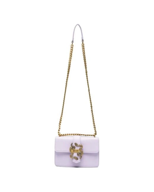 Just Cavalli White Snake-Detail Shoulder Bag