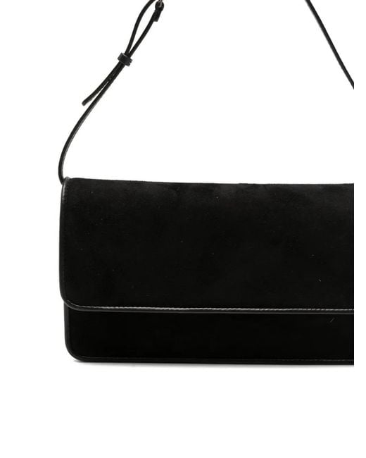 The Row Black Nancy Flap-Closure Shoulder Bag