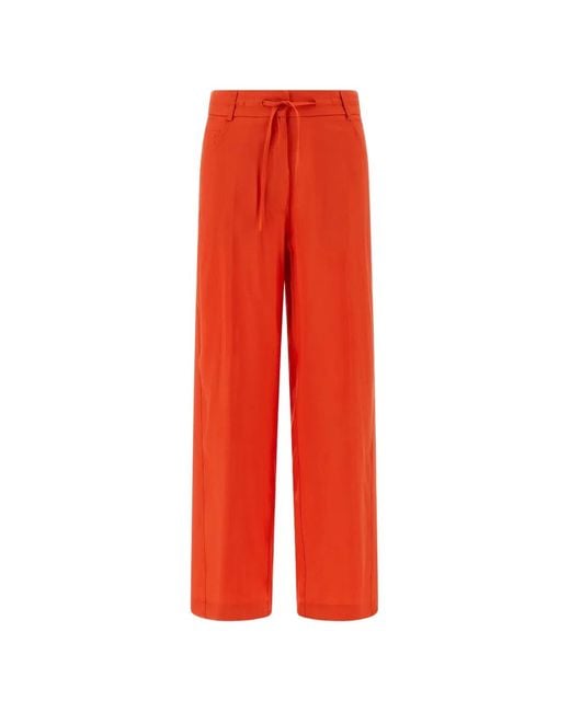 Pantalones Con Cordones Nude de color Red