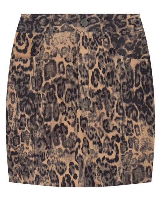 Gestuz Mini-Rok Met Luipaardprint in het Brown