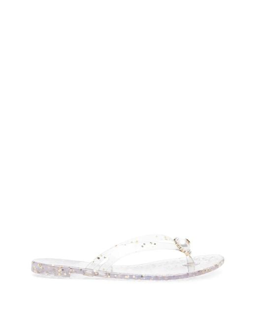 Casadei White Embellishment Sandals