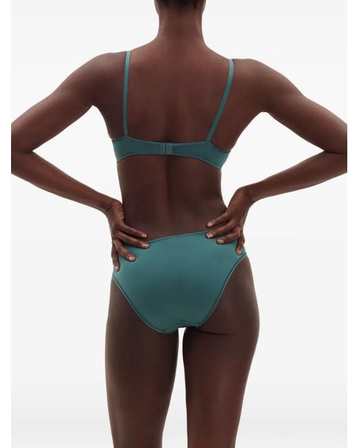 Eres Green Enora Soyeuse Contrast-Stitch Briefs