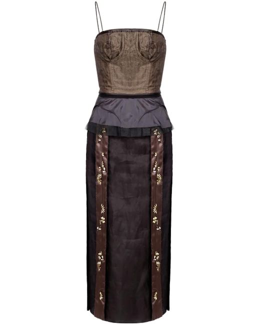 Maison Margiela Brown Kleid Im Inside-Out-Look