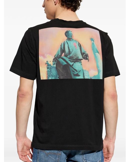 DIESEL Black Printed T-Shirt for men