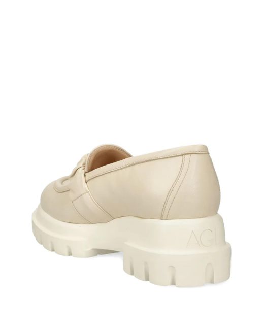 Agl Attilio Giusti Leombruni Natural 60Mm Ruffled Platform Loafers