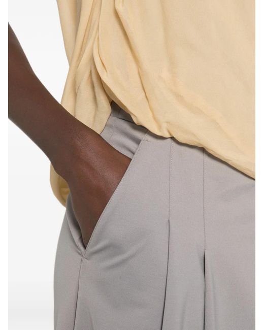 Max Mara Gray Vongola Pleated Palazzo Pants