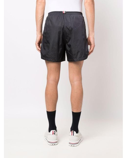 Pantalones cortos de chándal con parche del logo Thom Browne de hombre de color Black