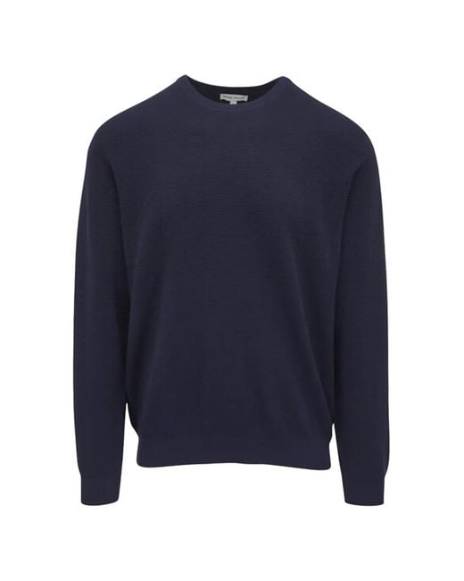 Peter Millar Blue Ribbed Crew-Neck Sweater for men