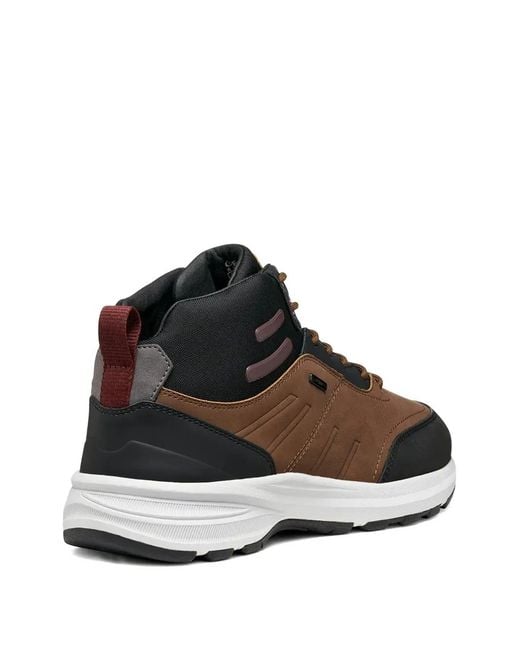 Geox Brown Senales Abx Panelled Lace-Up Boots for men