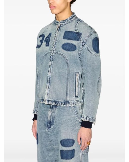 Ambush Blue Varsity-Style Denim Jacket for men
