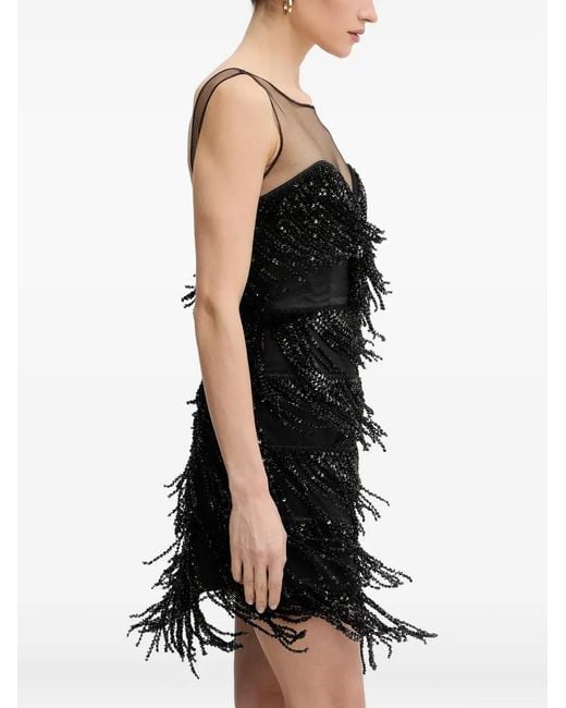 Bardot Black Jordana Beaded Fringed Dress