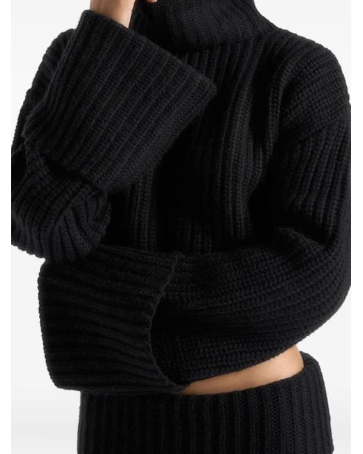 Manière De Voir Black Roll-Neck Knit Jumper With Cuffs