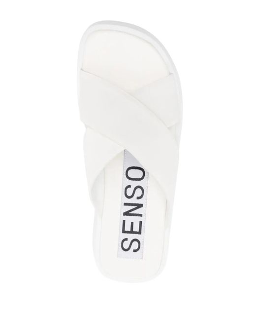 Senso White Pippi Ii Crossover Platform Sandals