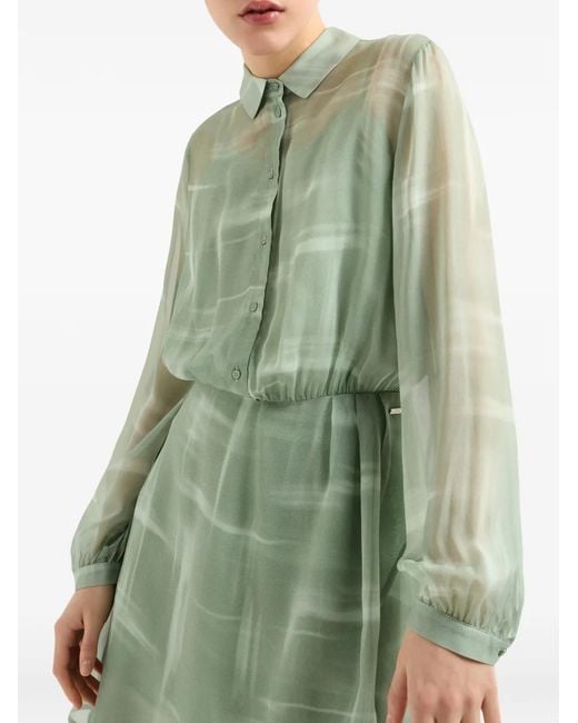 ARMANI EXCHANGE Green Long-Sleeve Mini Dress