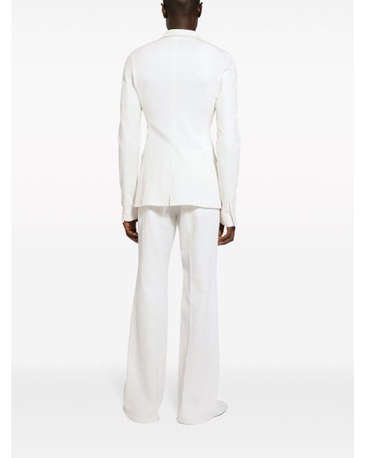 Dolce & Gabbana Doppelreihiges Sakko aus Krepp in White für Herren