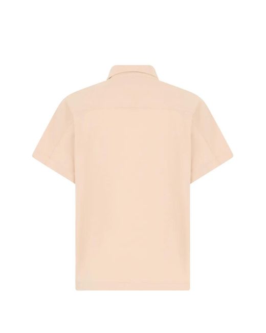 Slowear Natural Short-Sleeve Button-Placket Blouse