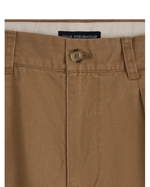 Gosha Rubchinskiy White Pleated Flap-Pocket Trousers