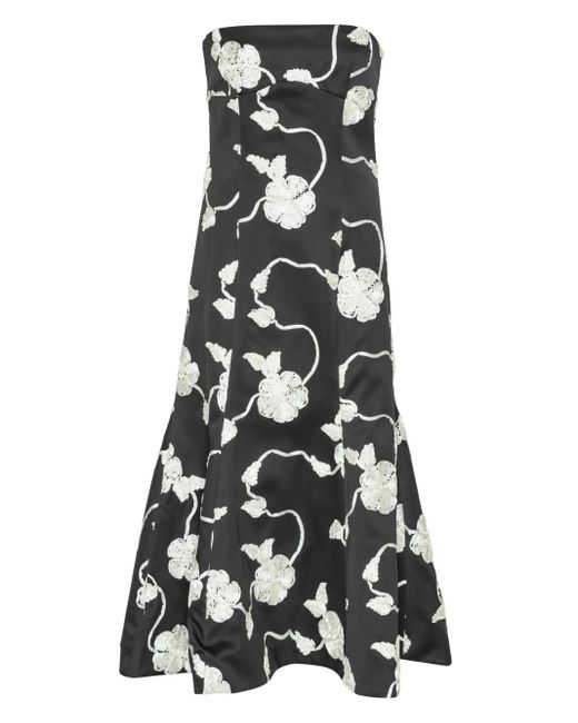 ROTATE BIRGER CHRISTENSEN White Flower Midi Dress