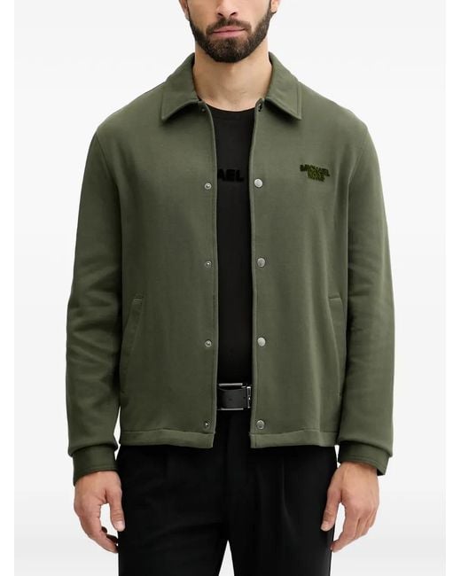 Michael Kors Green Button Embroidered Shirt for men