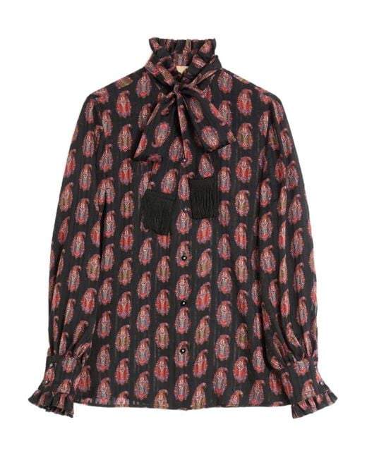 Valentino Garavani ボウタイ ブラウス Brown