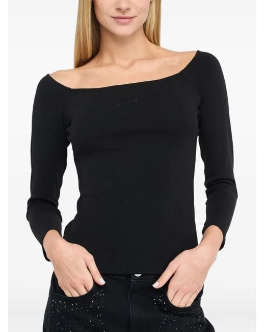Liu Jo Black Boat-Neck Top
