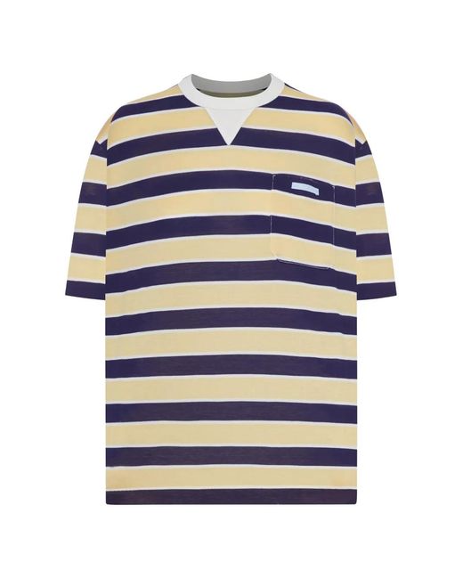 Prada Blue Striped Round Neck