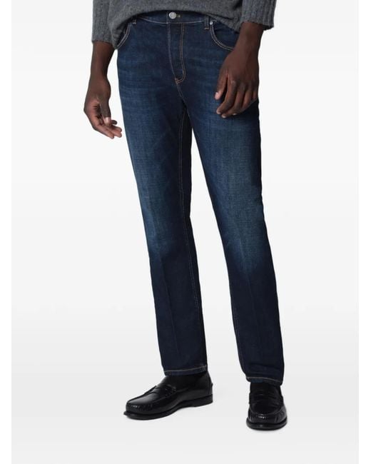PT Torino Blue Faded-Effect Slim-Fit Jeans for men