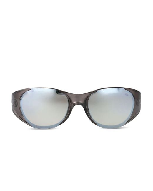 DIESEL Gray Shield-Frame Sunglasses for men