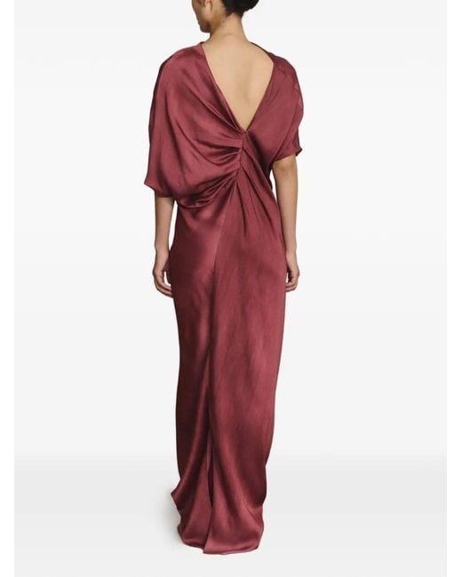 Cortana Red Twisted Open-Back Dress