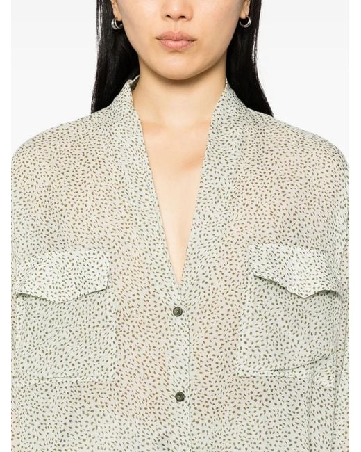 Forte_forte White Petite-Pois Print Voile Shirt