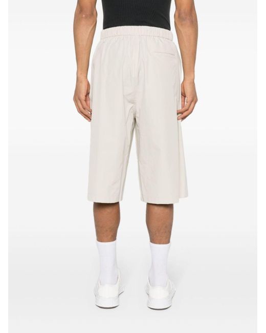 Amomento White Two Tuck Wide Shorts for men