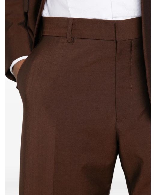 Paul Smith Brown Pressed-Crease Tailored Trousers for men