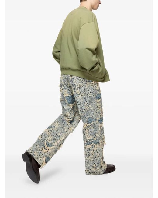 Acne Green Logo-Print Zip-Up Cardigan