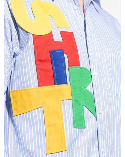 Comme des Garçons White Long-Sleeve Button-Up Shirt With Appliqué Detail for men