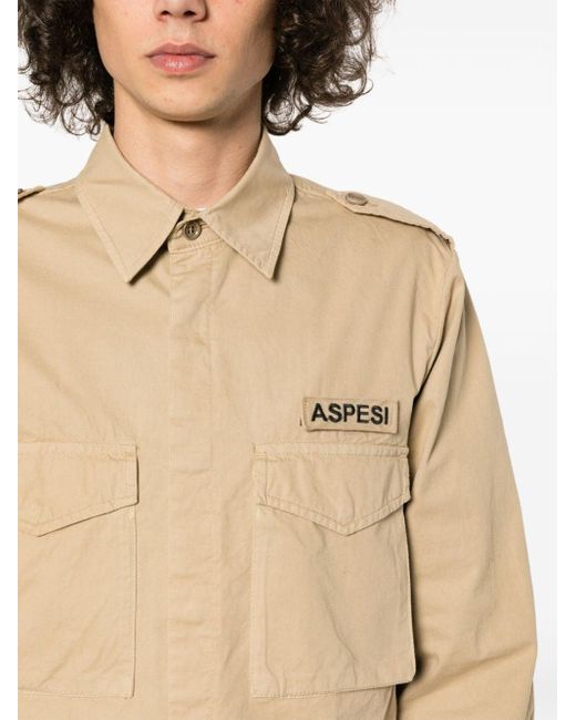 Aspesi Natural Logo-patch Shirt for men