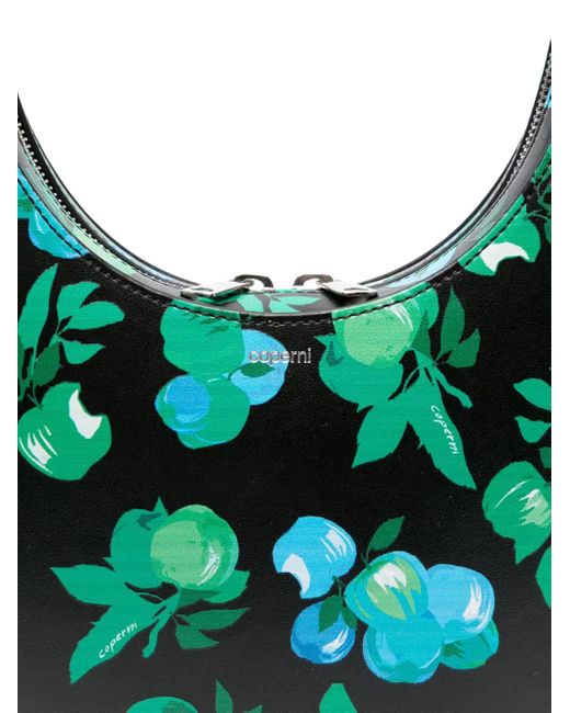 Coperni Green Swipe Schultertasche mit Blumen-Print